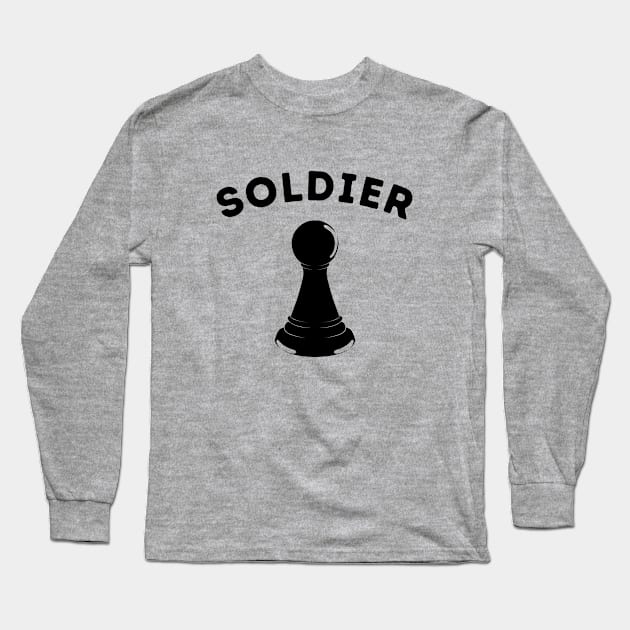 Chess pieces - Black Pawn aka Soldier Long Sleeve T-Shirt by codeclothes
